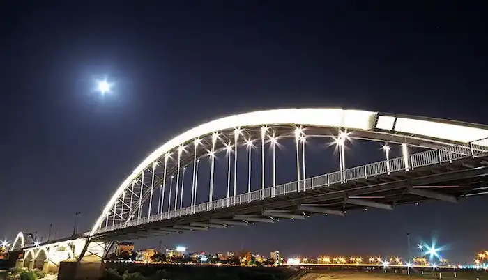 نورپردازی در شب پل فلزی فریدونکنار 56955965900134