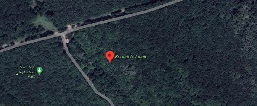 مکان دقیق جنگل بونده روی نقشه 655456546656