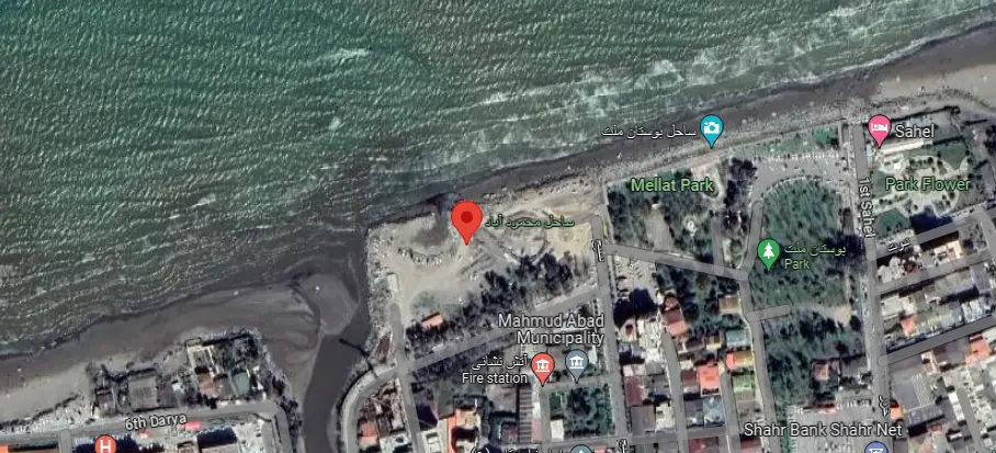 مکان دقیق ساحل مرمر محمود آباد روی نقشه 546655665656