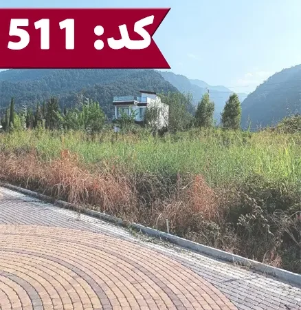 نمایی از زمین با ویوی جنگل و راه سنگفرش شده زمین در فریدونکنار 5464565624